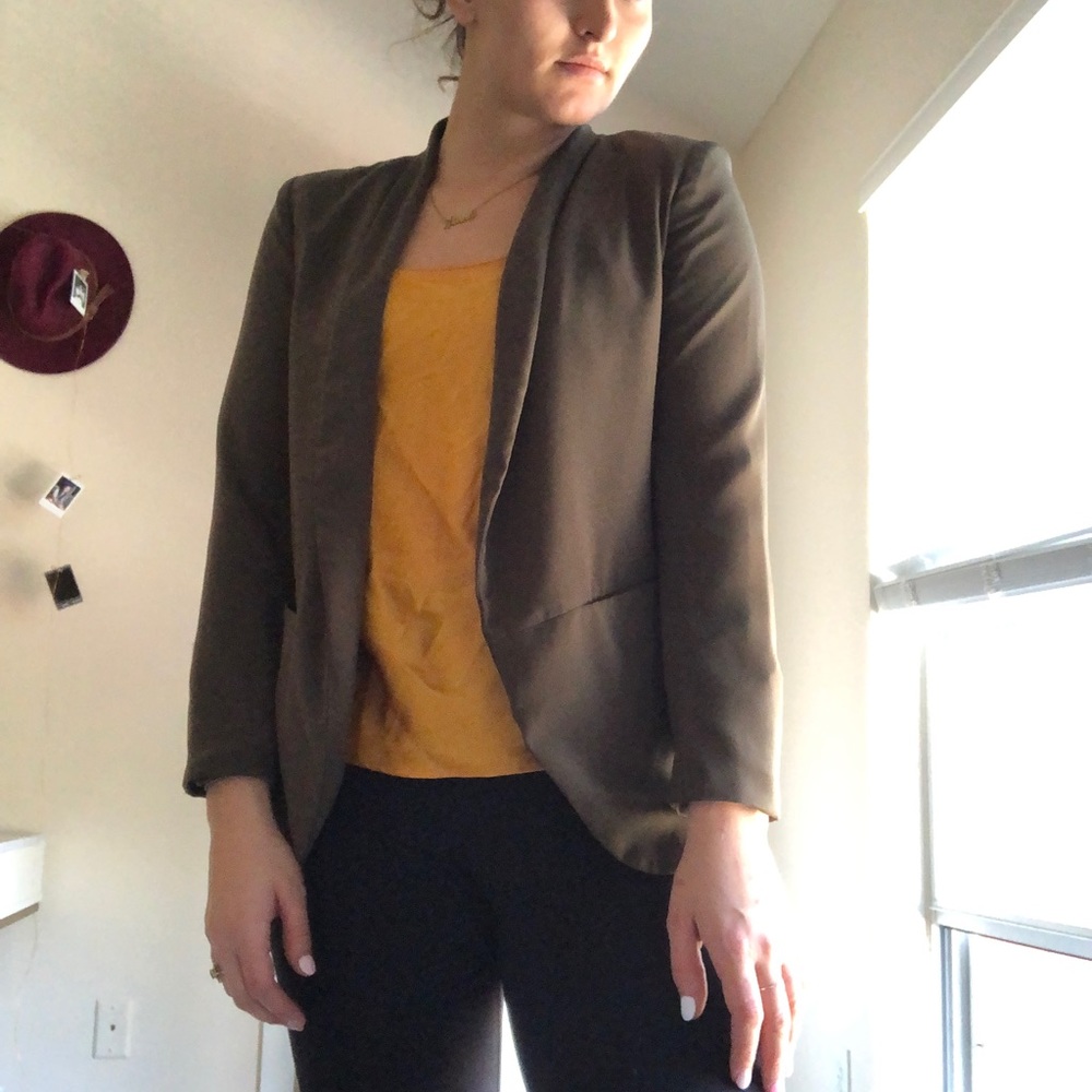 H&M Army Green Long Blazer